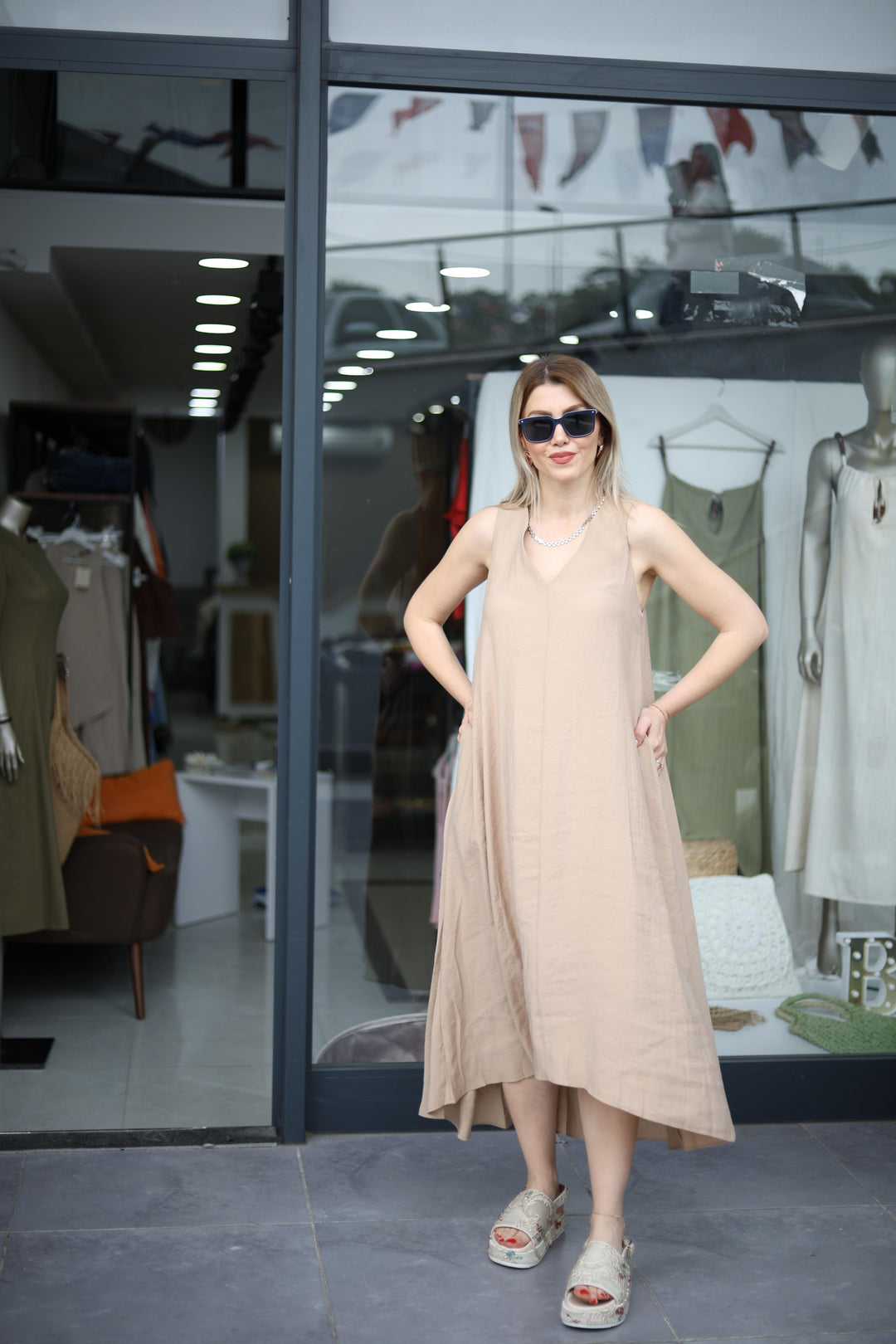 Tencel Kalın Askılı Elbiseler