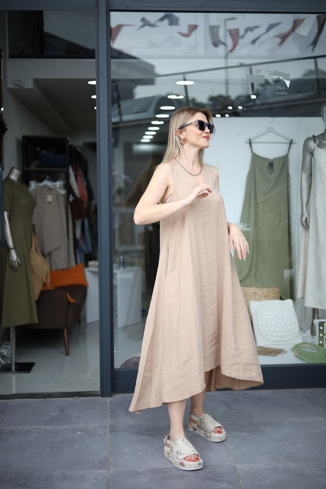 Tencel Kalın Askılı Elbiseler