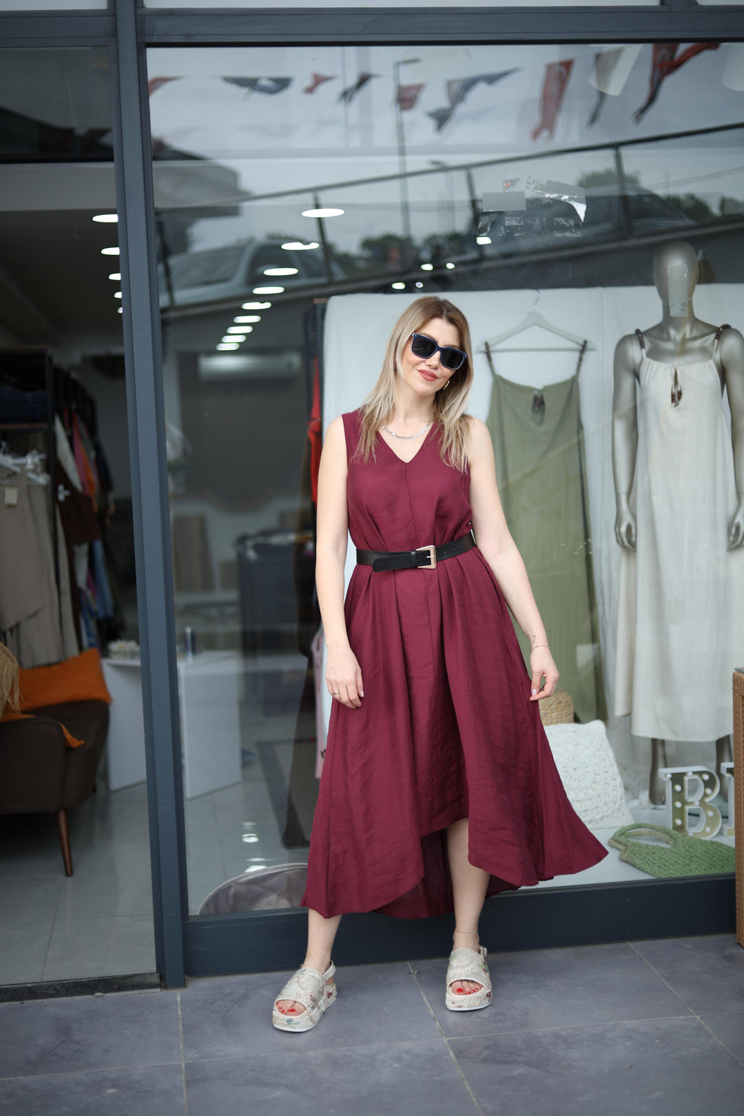 Tencel Kalın Askılı Elbiseler