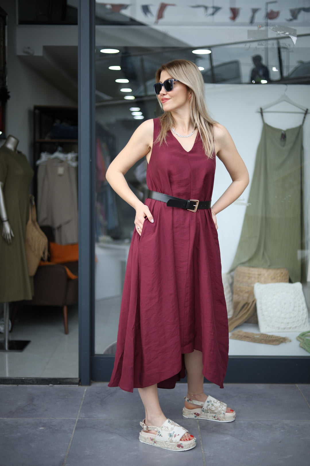 Tencel Kalın Askılı Elbiseler