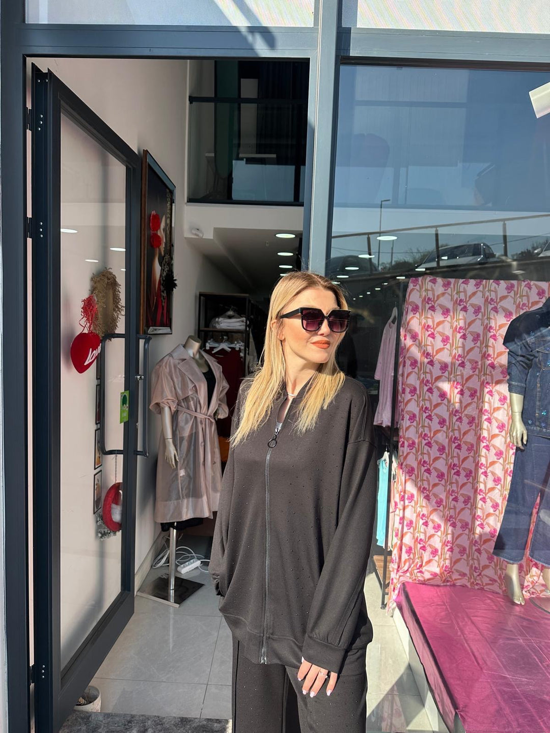 Taş İşlemeli Modal Tencel Kumaş Eşofman Takımları