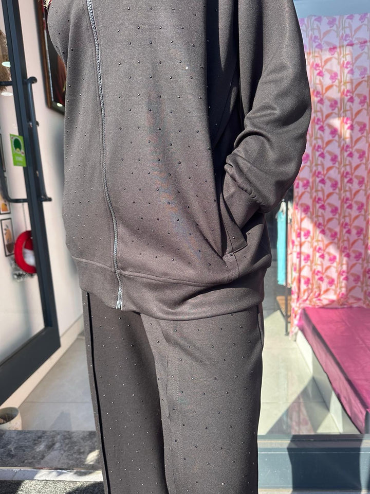 Taş İşlemeli Modal Tencel Kumaş Eşofman Takımları