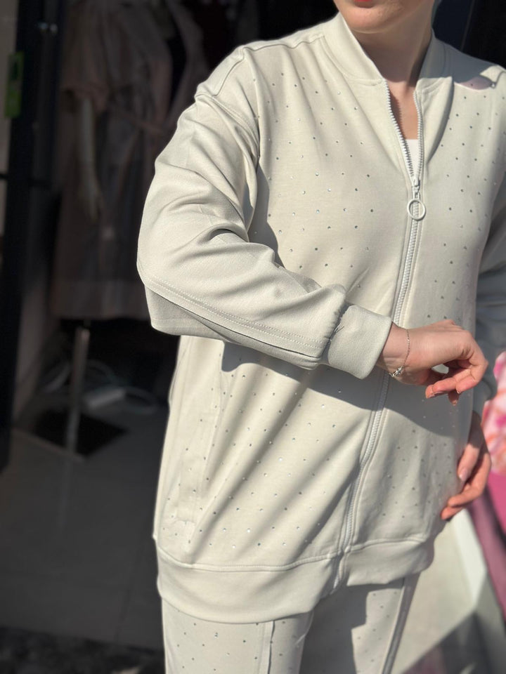Taş İşlemeli Modal Tencel Kumaş Eşofman Takımları