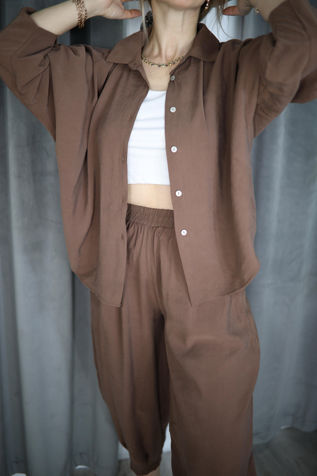 TENCEL PANTOLON GÖMLEK TAKIM