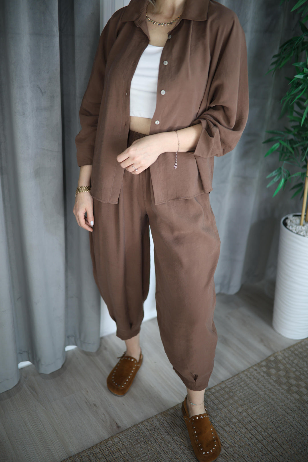 TENCEL PANTOLON GÖMLEK TAKIM