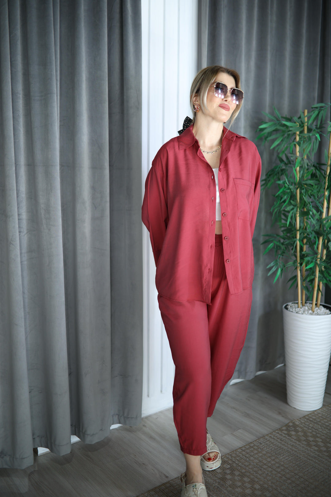 TENCEL PANTOLON GÖMLEK TAKIM