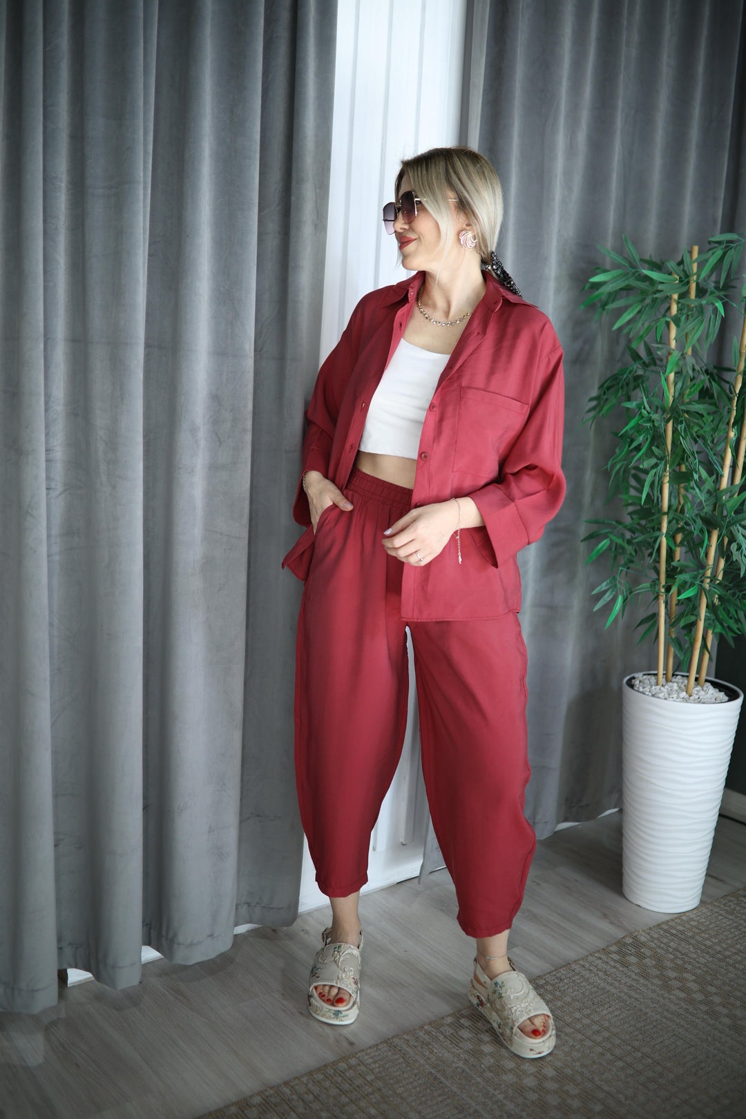 TENCEL PANTOLON GÖMLEK TAKIM