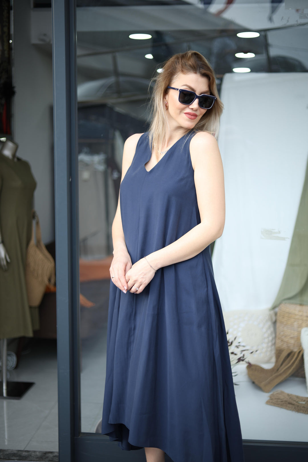 Tencel Kalın Askılı Elbiseler