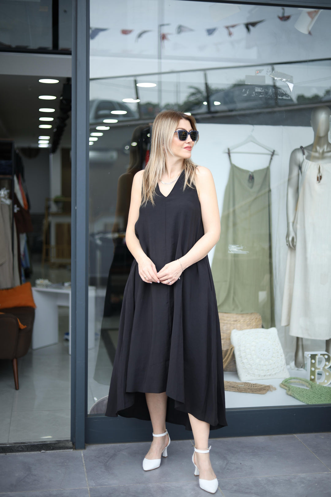Tencel Kalın Askılı Elbiseler