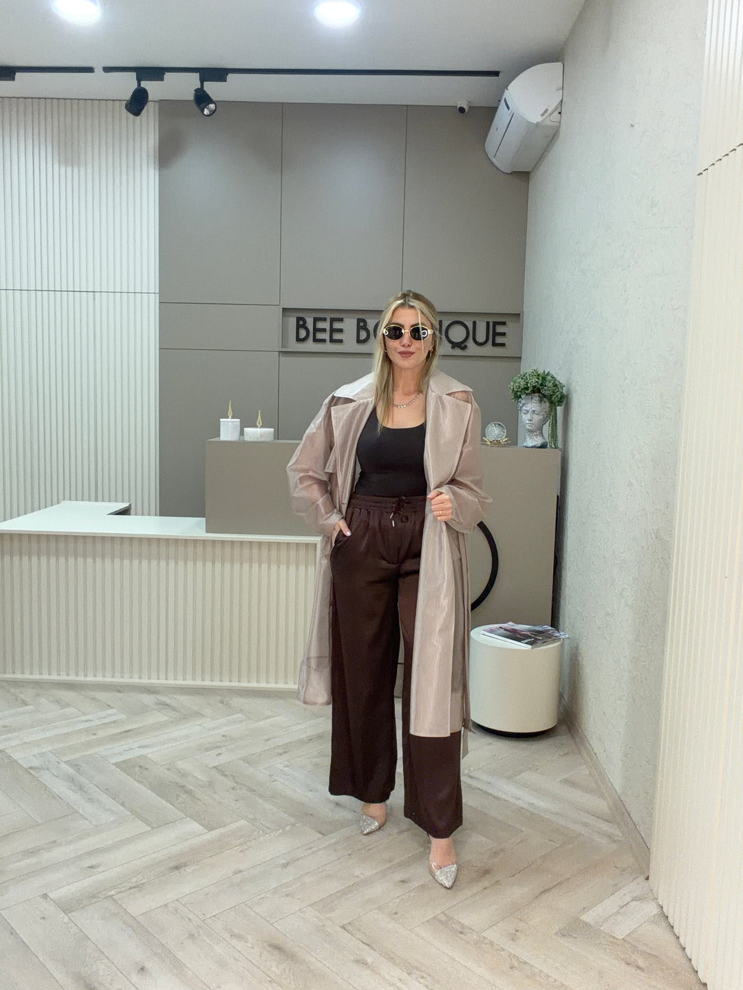 LASTİKLİ SATEN PANTOLON