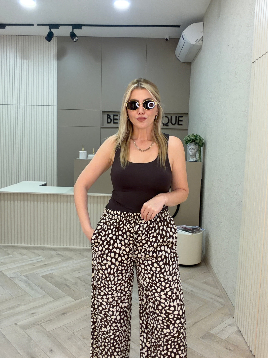 LASTİKLİ SATEN PANTOLON
