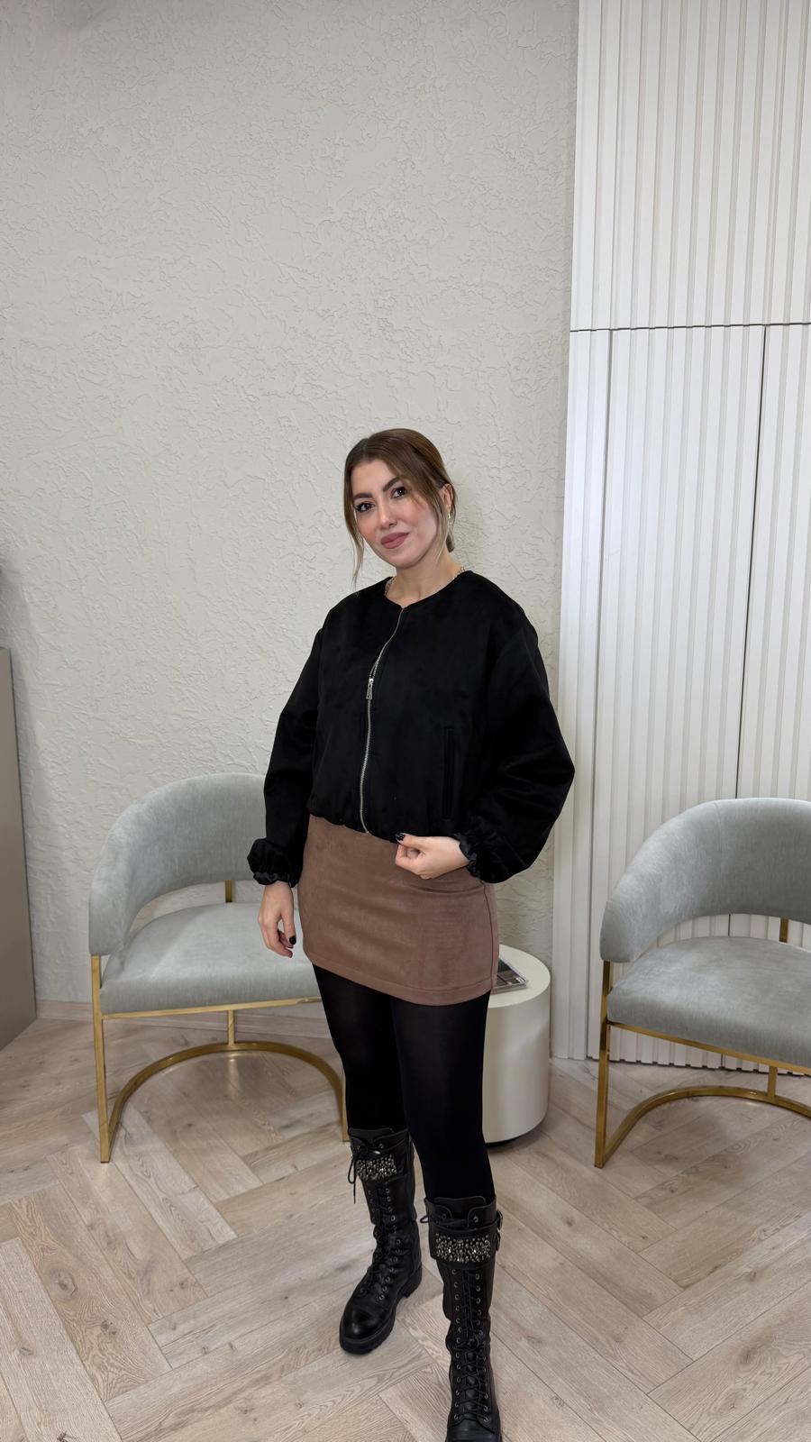 RBN NUBUK SİYAH BOMBER JACKET
