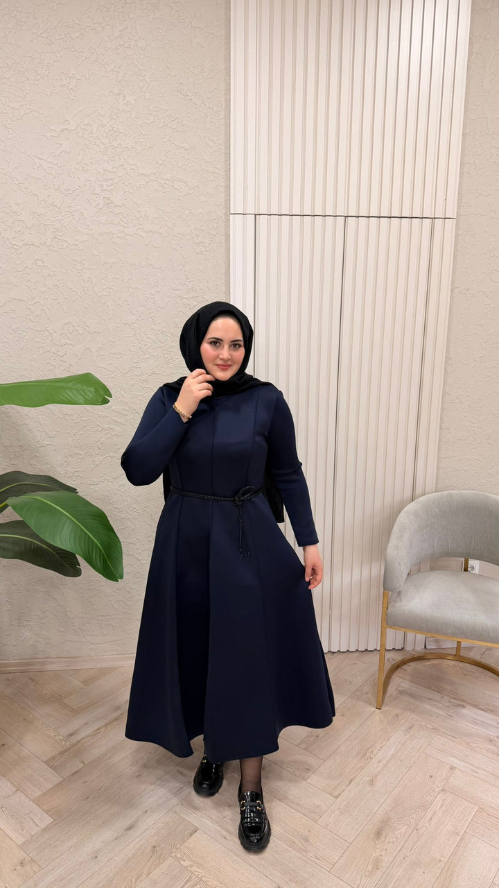 ÖRGÜ KEMERLİ SCUBA ELBİSE