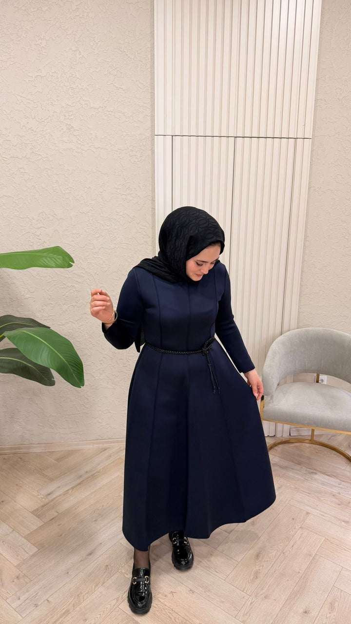 ÖRGÜ KEMERLİ SCUBA ELBİSE