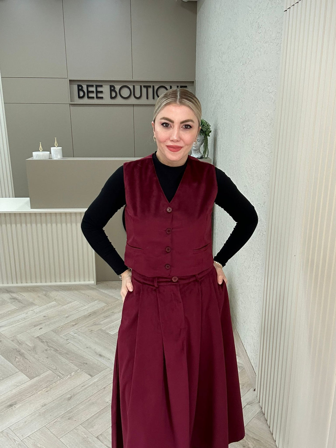 KADİFE YELEK ETEK TAKIM