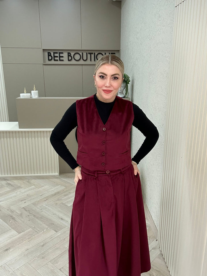 KADİFE YELEK ETEK TAKIM