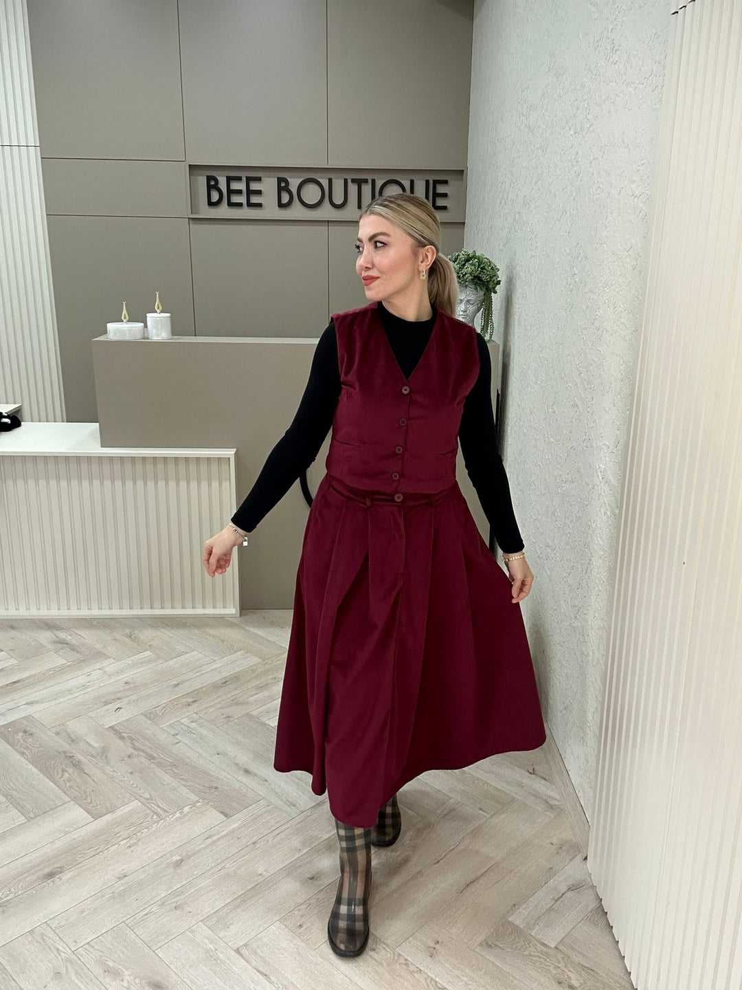 KADİFE YELEK ETEK TAKIM