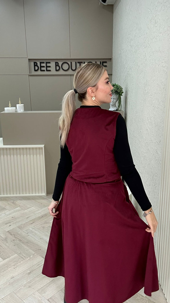 KADİFE YELEK ETEK TAKIM