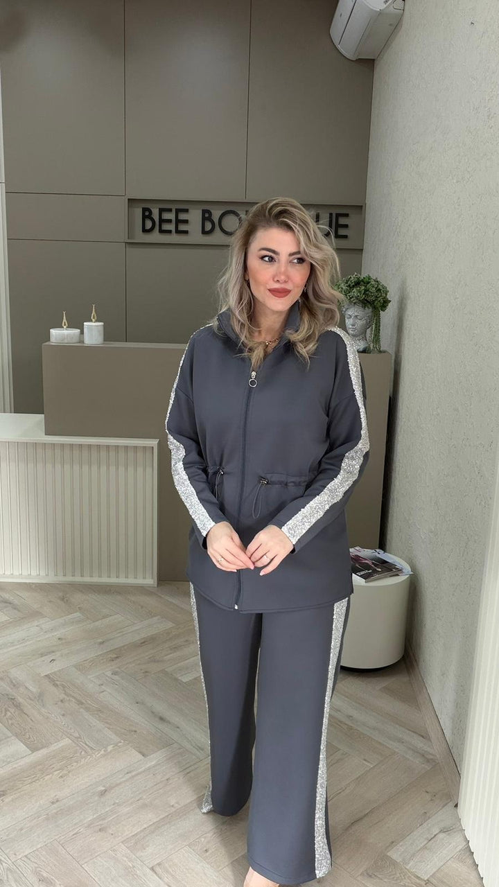 GRİ PAYET ŞERİTLİ TAKIM
