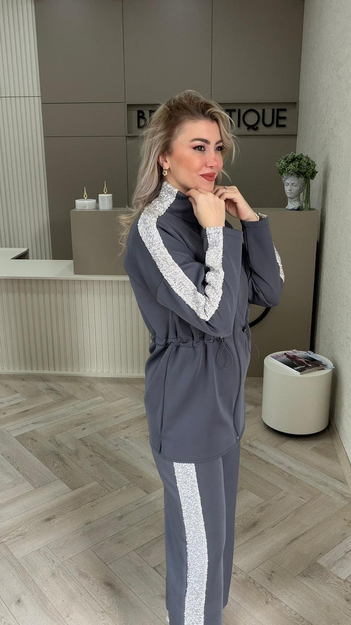 GRİ PAYET ŞERİTLİ TAKIM