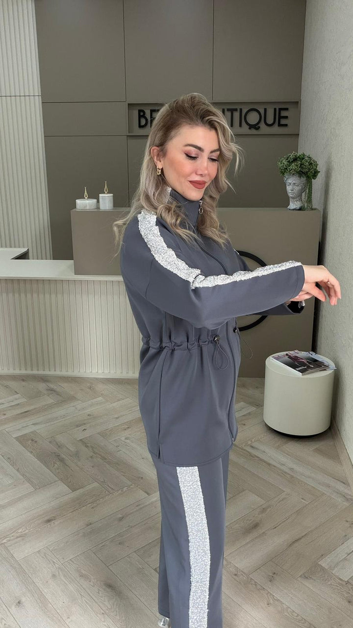 GRİ PAYET ŞERİTLİ TAKIM