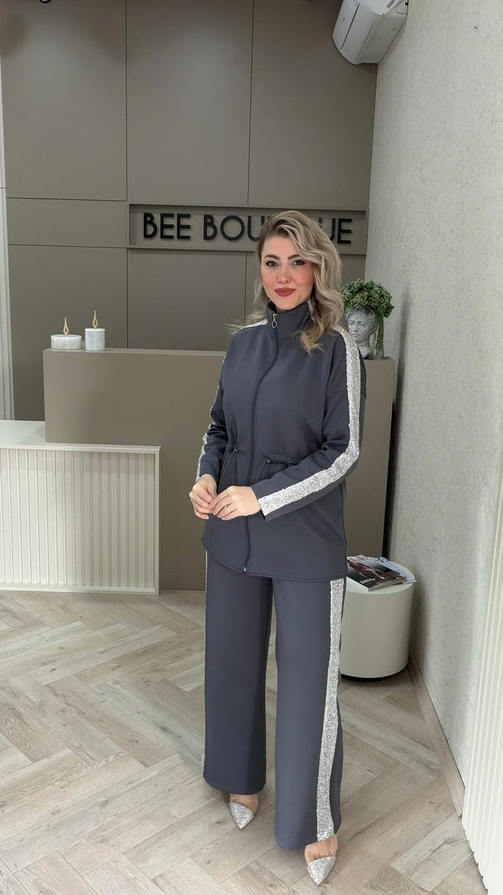 GRİ PAYET ŞERİTLİ TAKIM