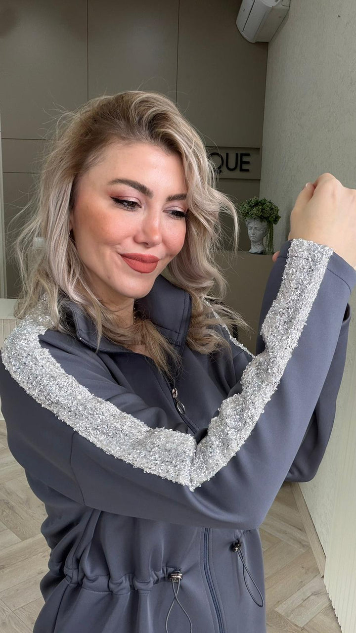GRİ PAYET ŞERİTLİ TAKIM