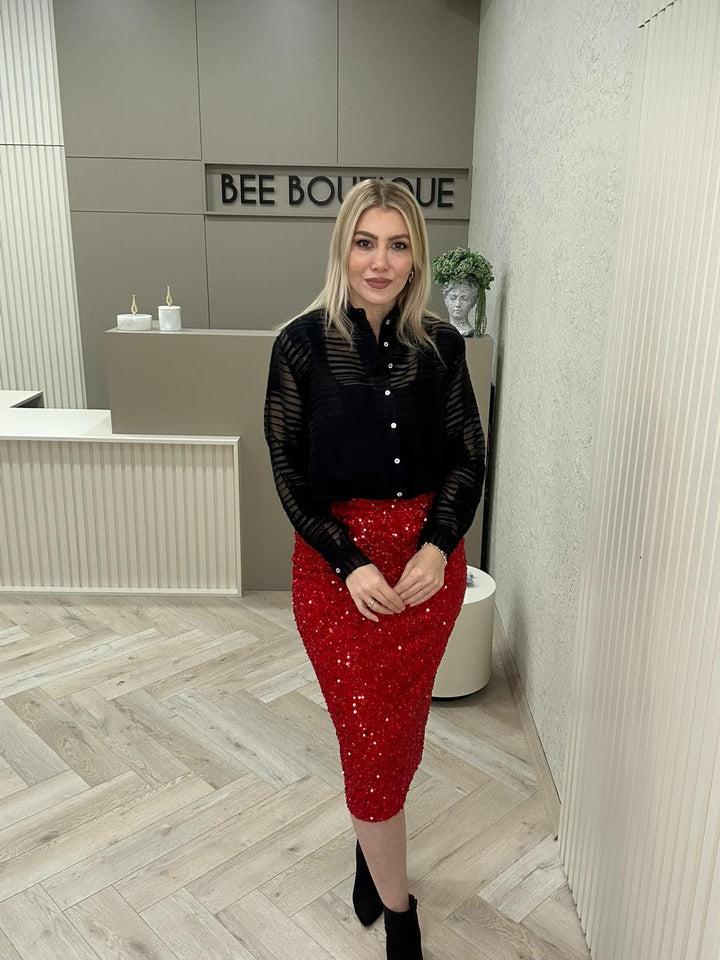 PAYETLİ YIRTMAÇLI  ETEK