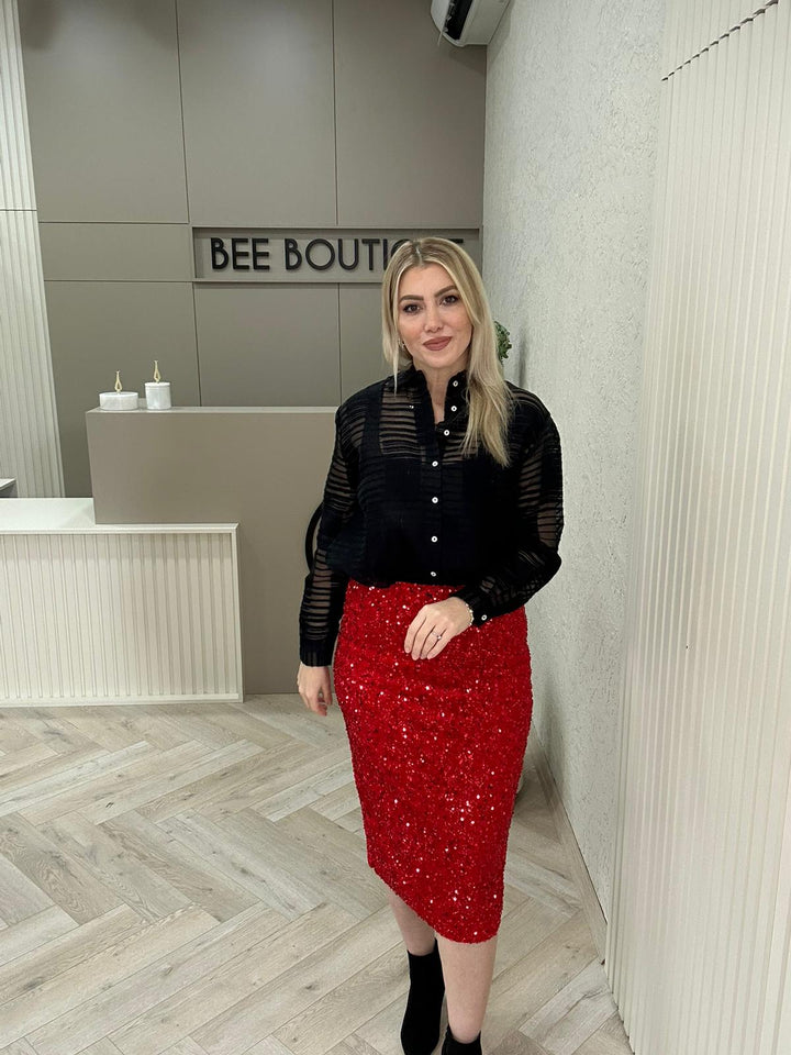 PAYETLİ YIRTMAÇLI  ETEK
