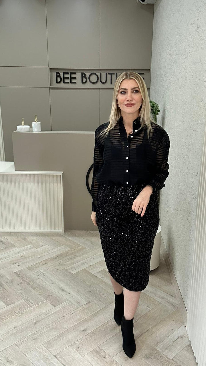 PAYETLİ YIRTMAÇLI  ETEK