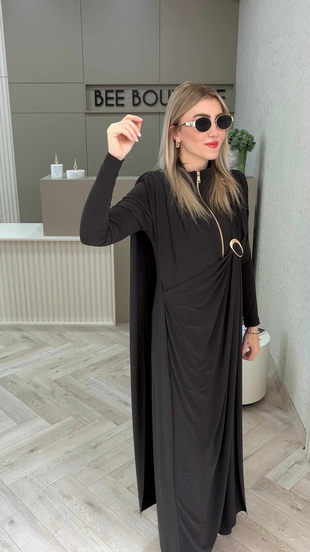 BÜZGÜLÜ PELERİN ELBİSE