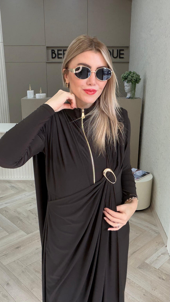 BÜZGÜLÜ PELERİN ELBİSE