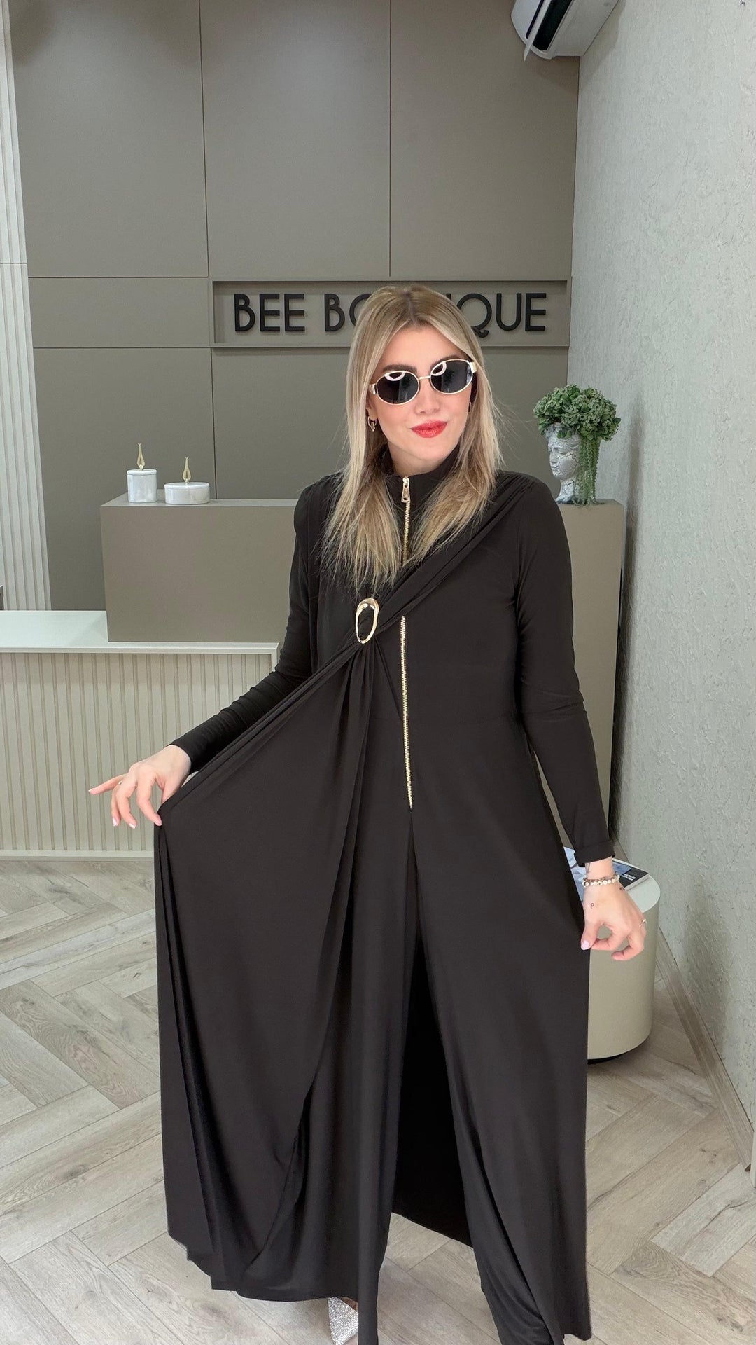 BÜZGÜLÜ PELERİN ELBİSE