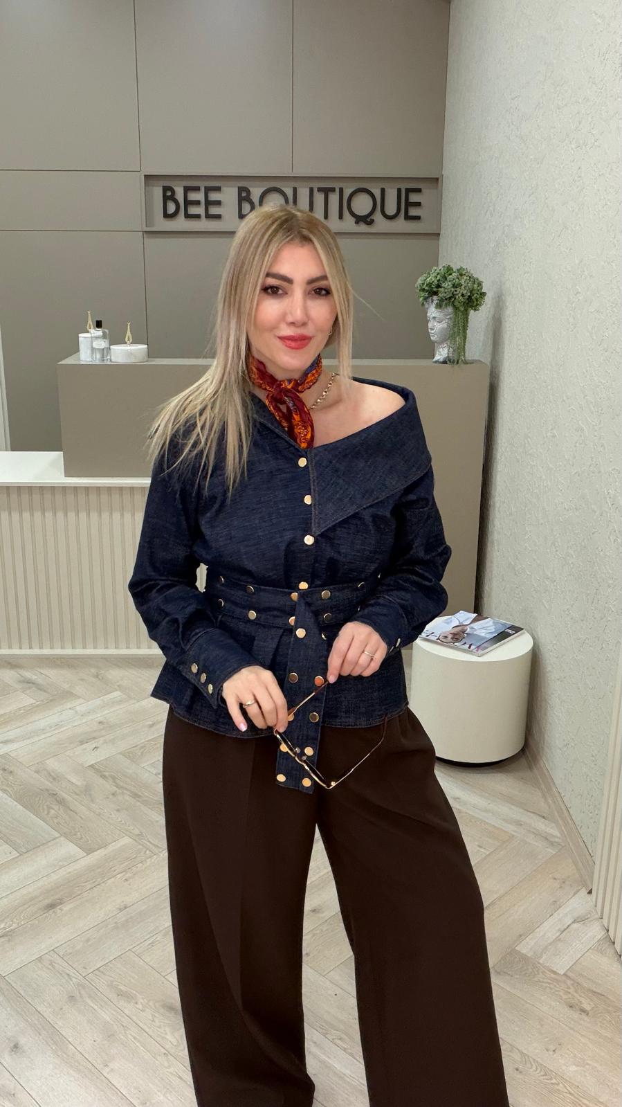 GOLD ÇIT ÇIT DETAYLI JEAN CEKET