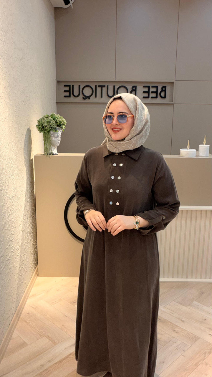 ÖNÜ ÇITÇITLI UZUN ELBİSE