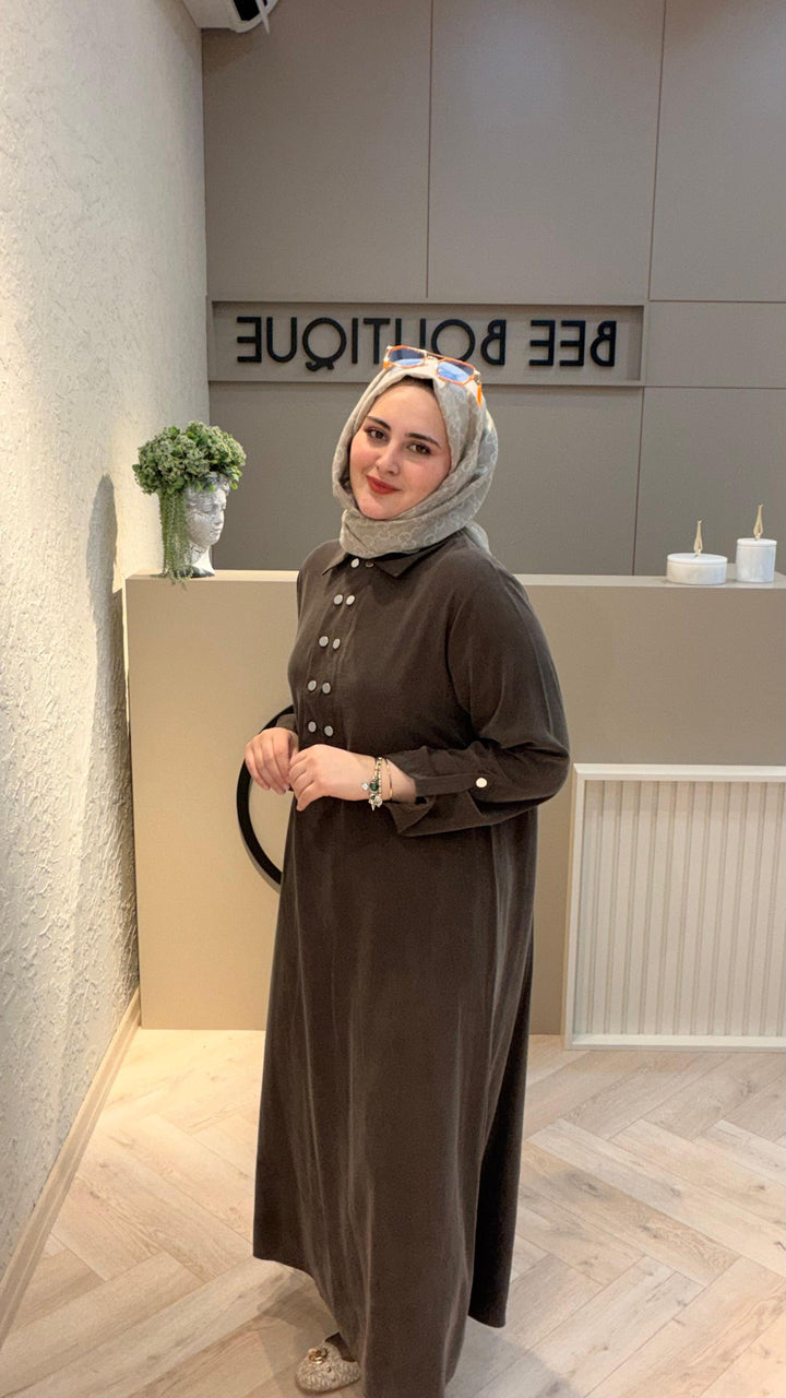 ÖNÜ ÇITÇITLI UZUN ELBİSE