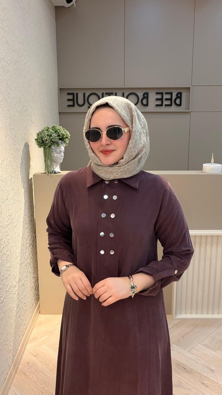 ÖNÜ ÇITÇITLI UZUN ELBİSE