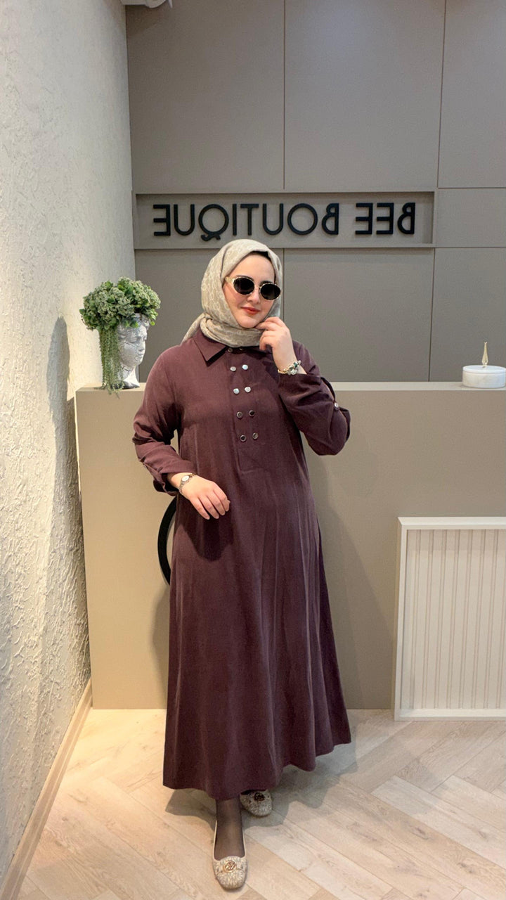 ÖNÜ ÇITÇITLI UZUN ELBİSE