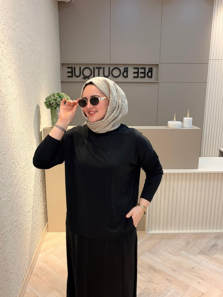 İNCE TENCEL KUMAŞ BASİC ETEKLİ TAKIM