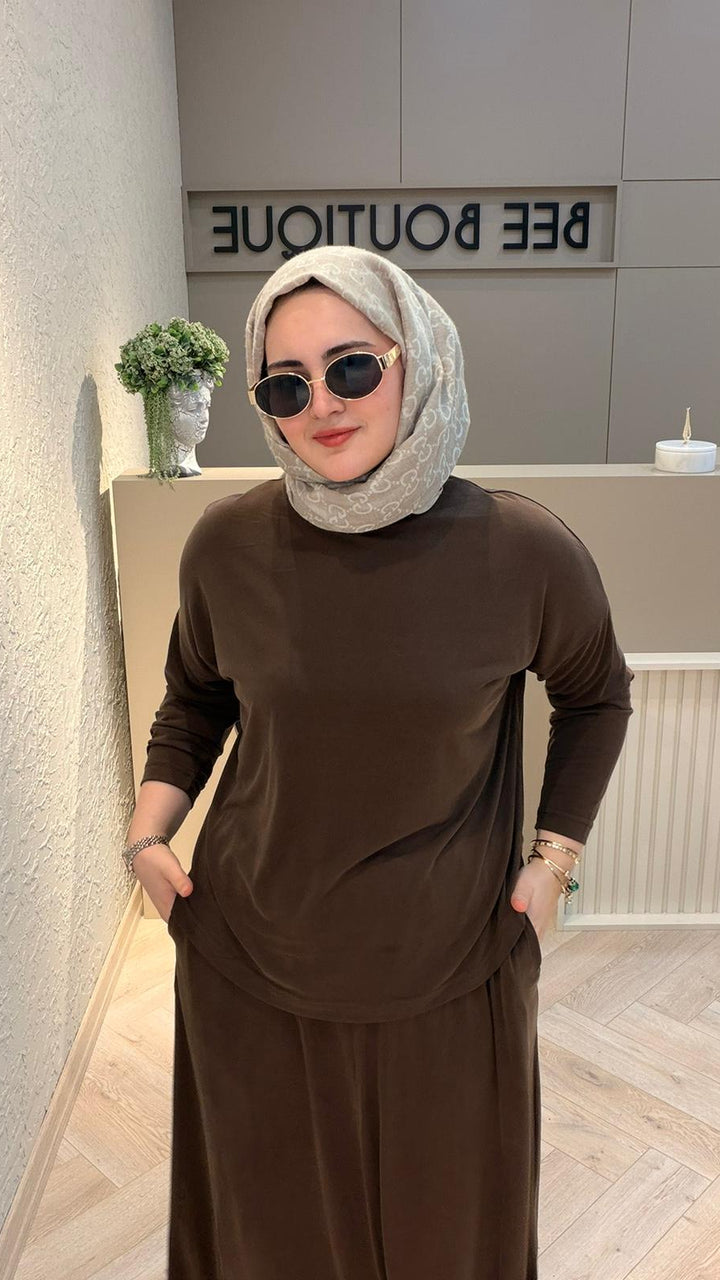 İNCE TENCEL KUMAŞ BASİC ETEKLİ TAKIM