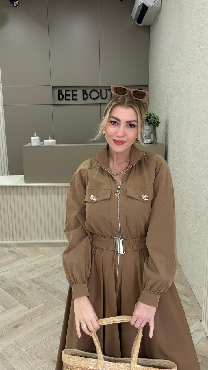 KEMERLİ PARAŞÜT ELBİSE