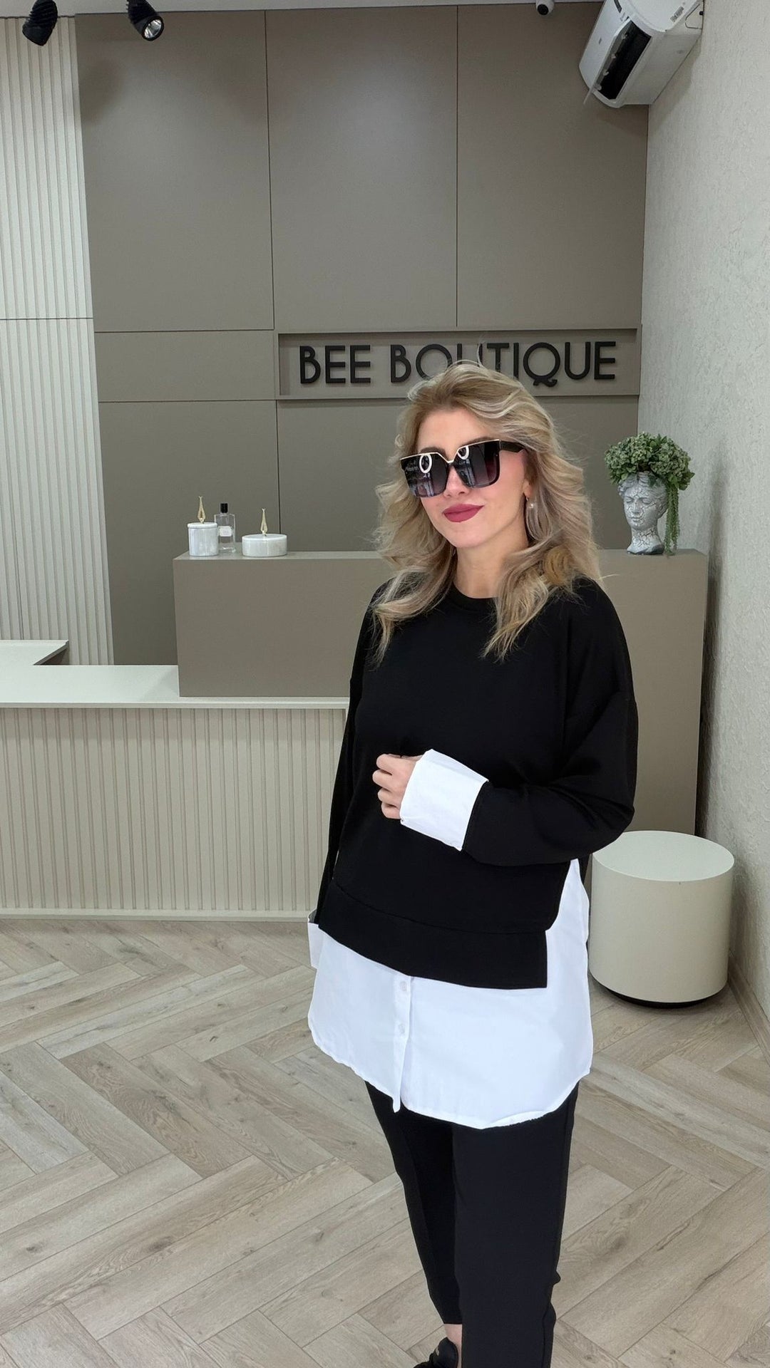 BEYAZ GARNİLİ SWEAT ELBİSE