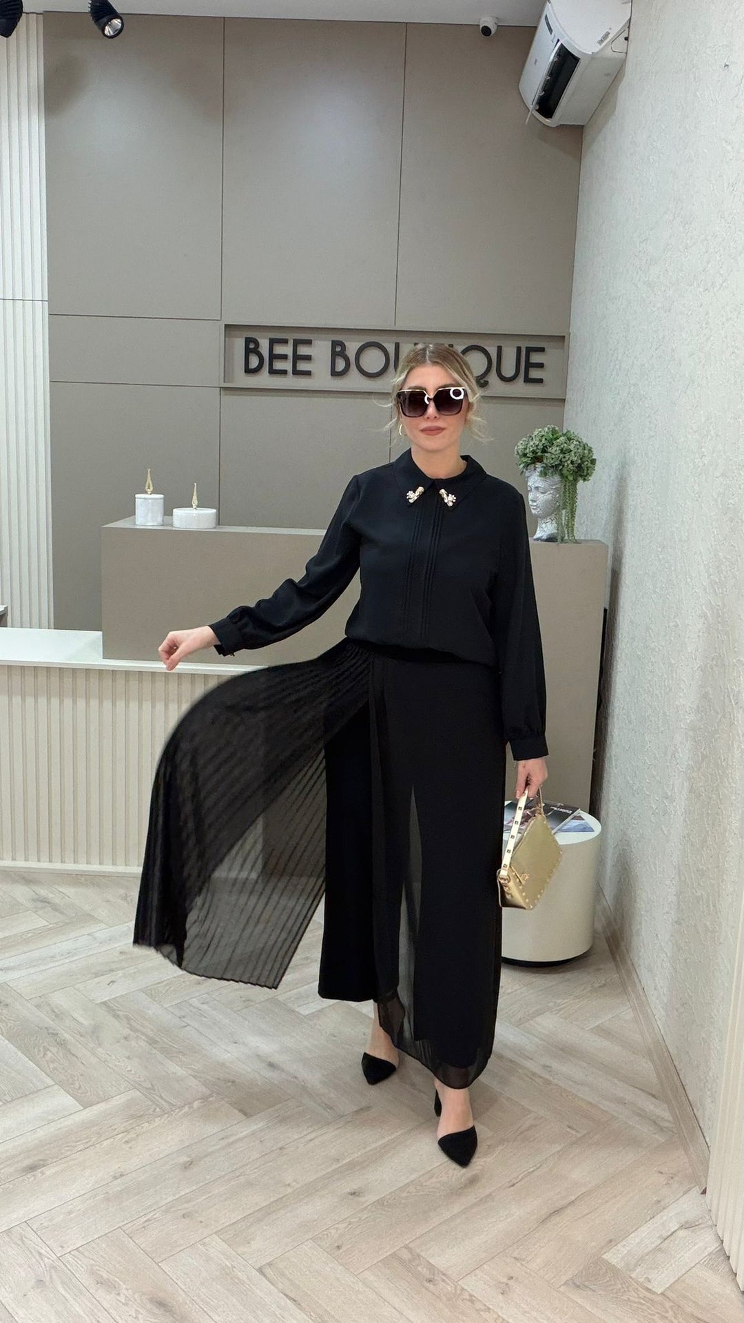 TASARIM PİLE DETAYLI BLUZ