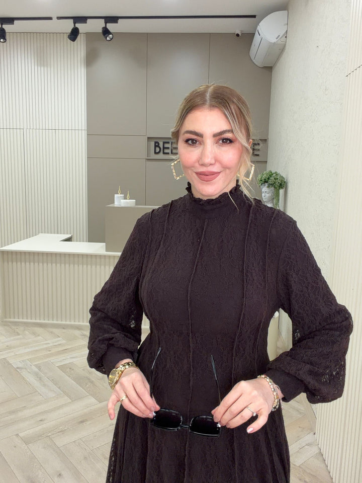 GÜPÜRLÜ UZUN ELBİSE