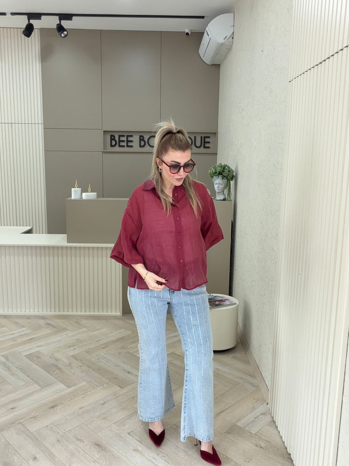 TENCEL KISA KOL GÖMLEK