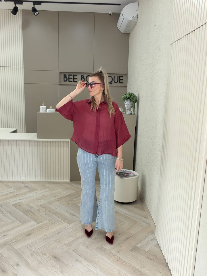 TENCEL KISA KOL GÖMLEK