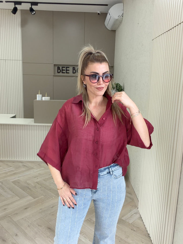 TENCEL KISA KOL GÖMLEK