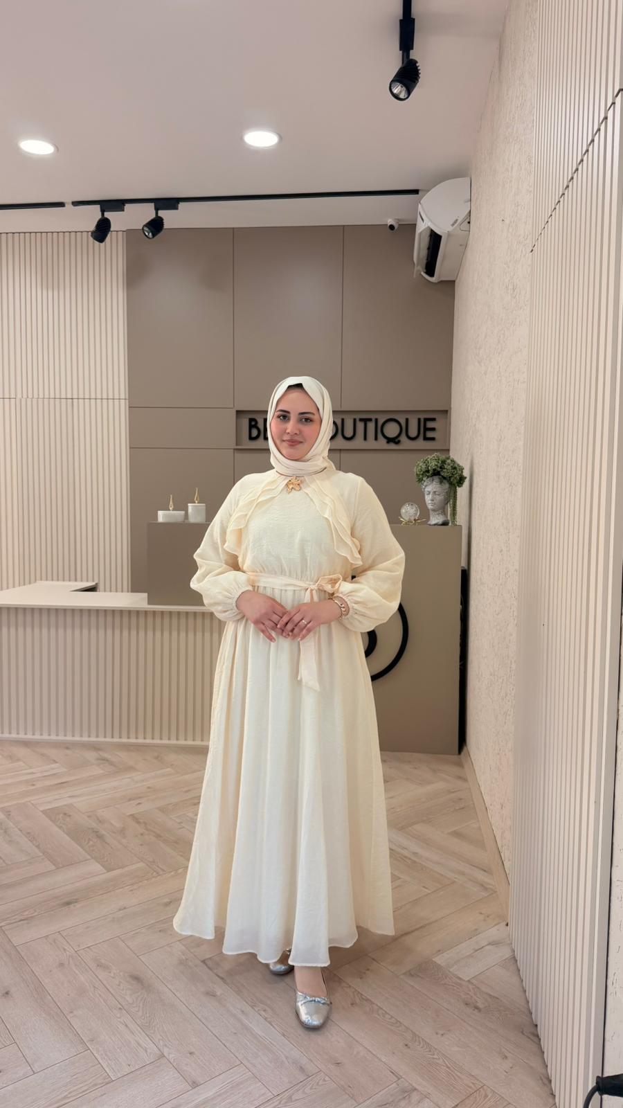 FIRFIR DETAYLI TRİL ELBİSE