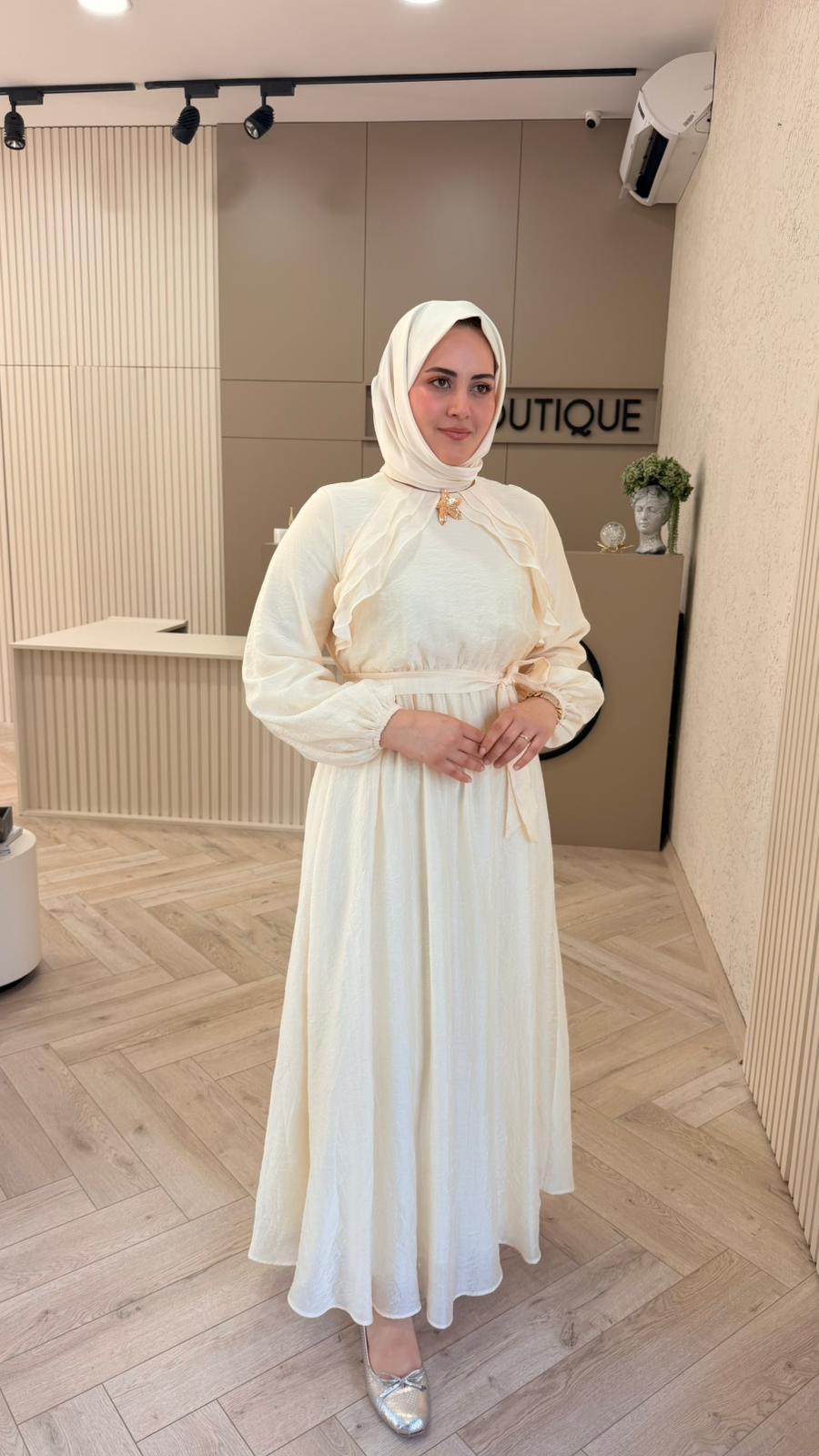 FIRFIR DETAYLI TRİL ELBİSE