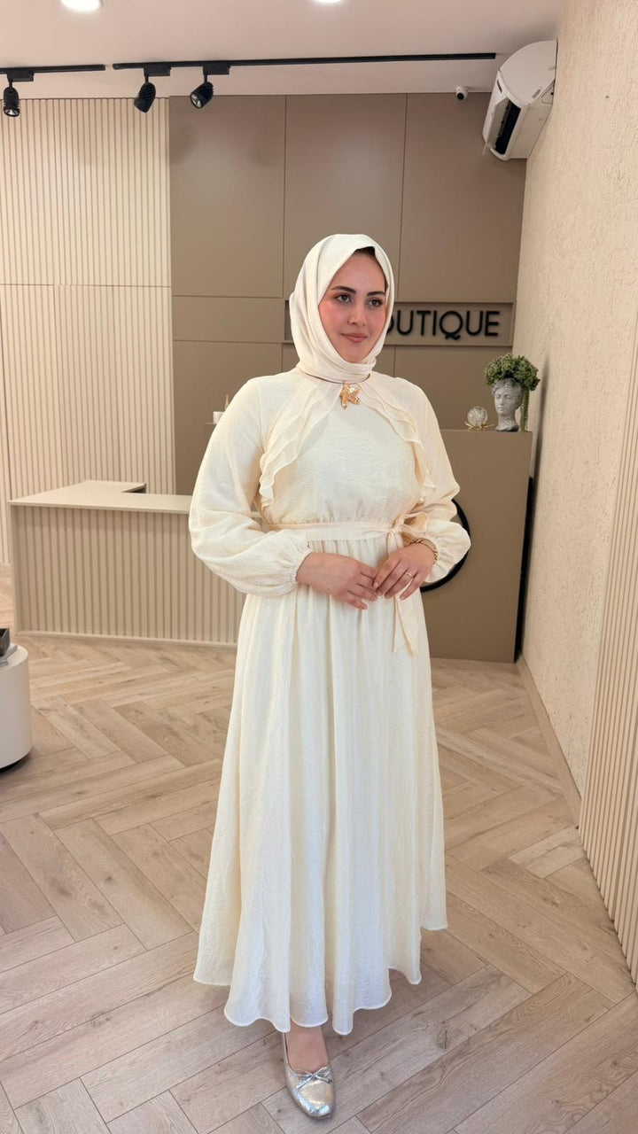 FIRFIR DETAYLI TRİL ELBİSE